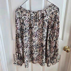 Maurices Animal Print Split Sleeve Blouse